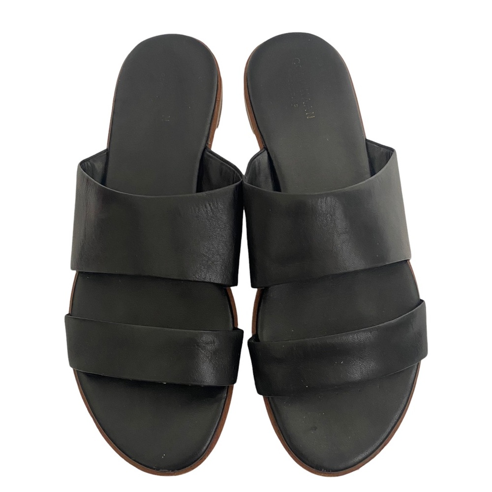 Cole Haan Black Double Strap Slide Sandals
